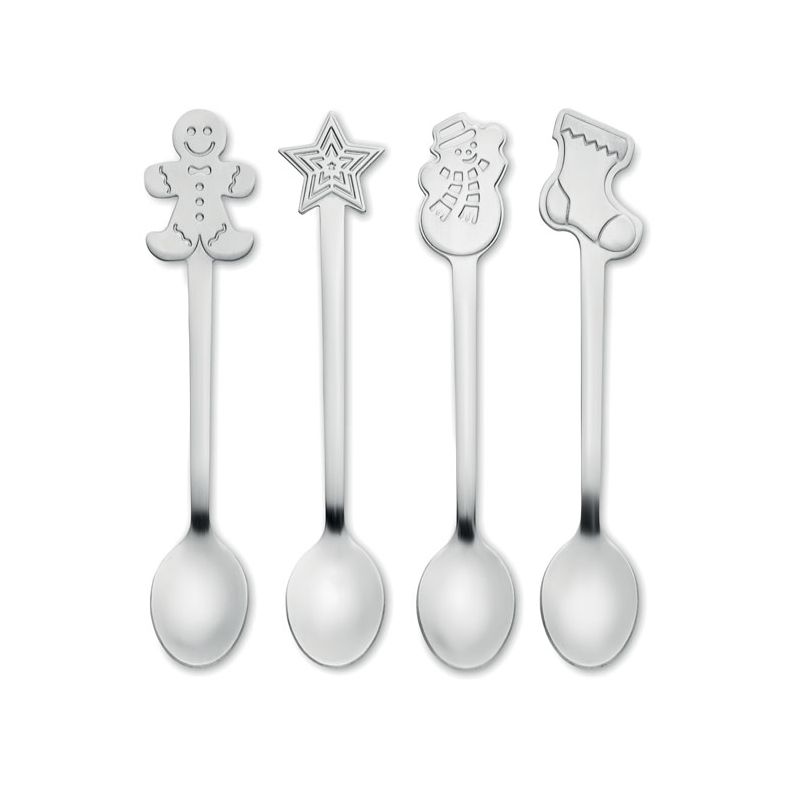 Set of 4 Christmas tea spoons