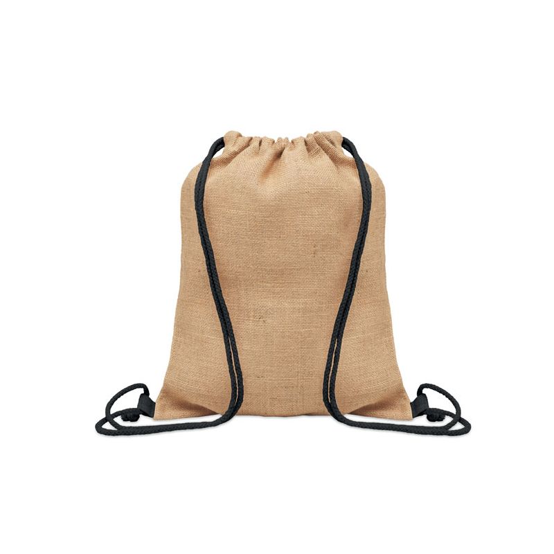 Jute sack with drawstring