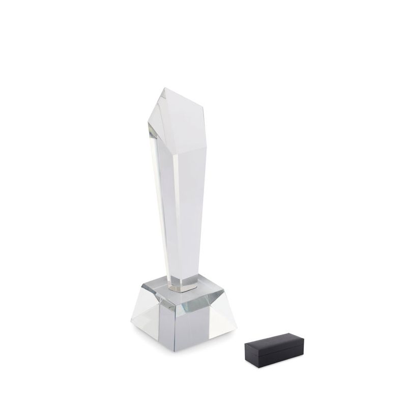 Crystal trophy in a box