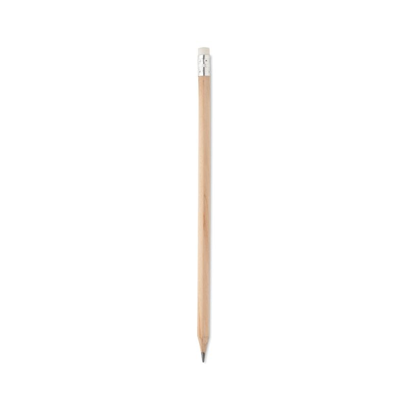 Natural pencil with eraser