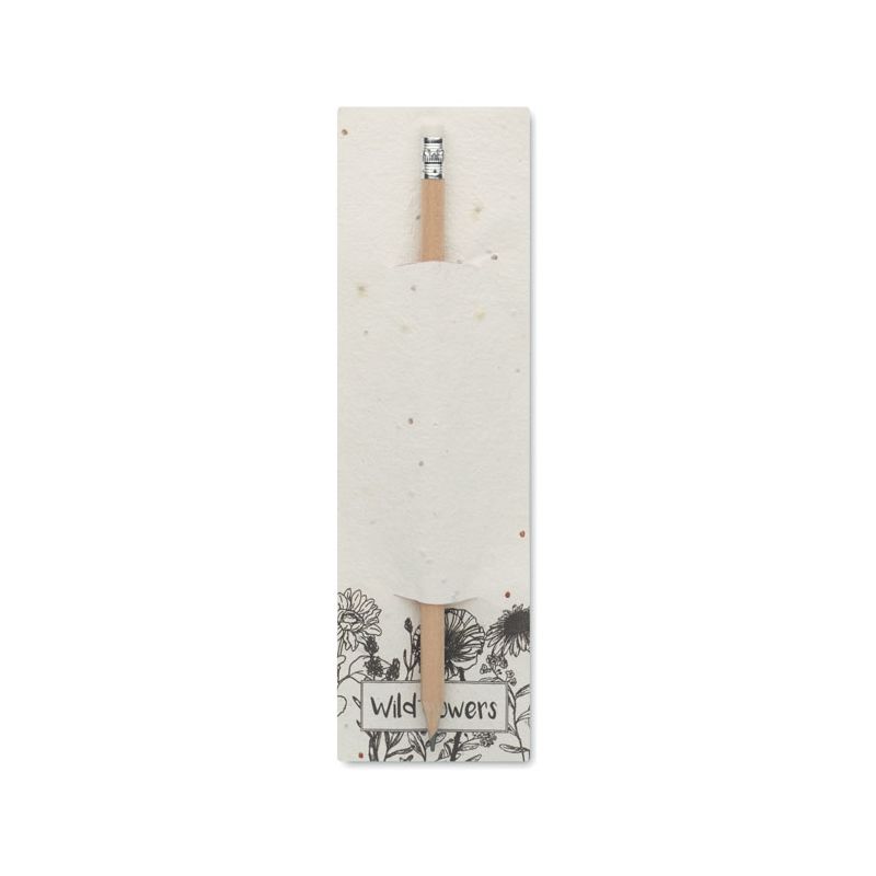 Pencil in pouch with seeds