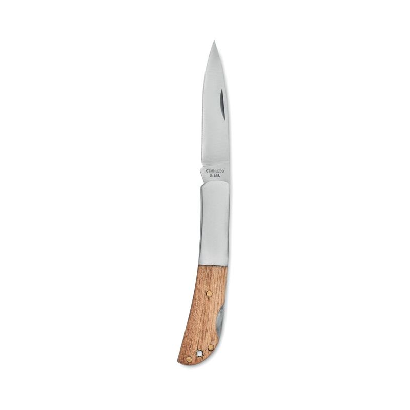 Folding knife in acacia
