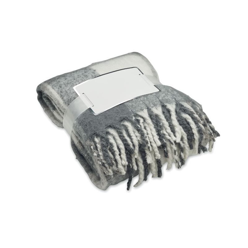 Checked mohair throw