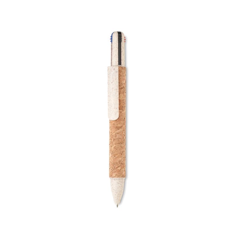 Cork pen with 4 colours