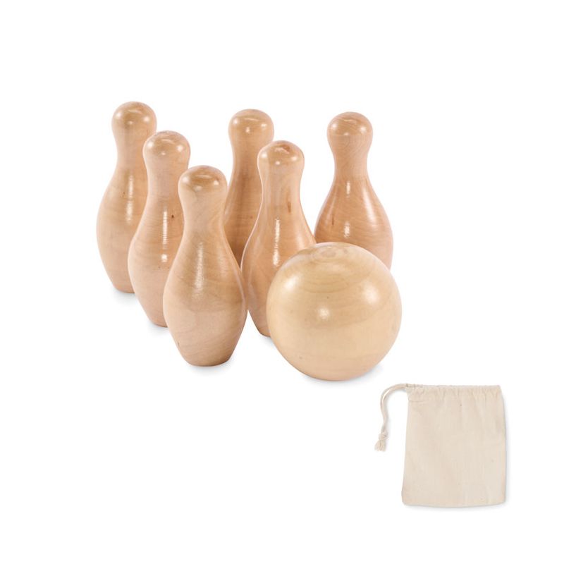 Mini wooden bowling game
