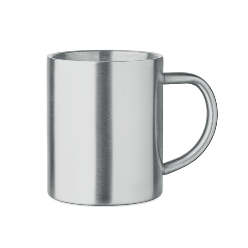 Double-walled steel mug