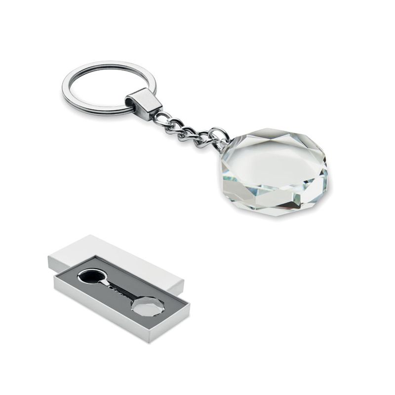 Round glass keyring