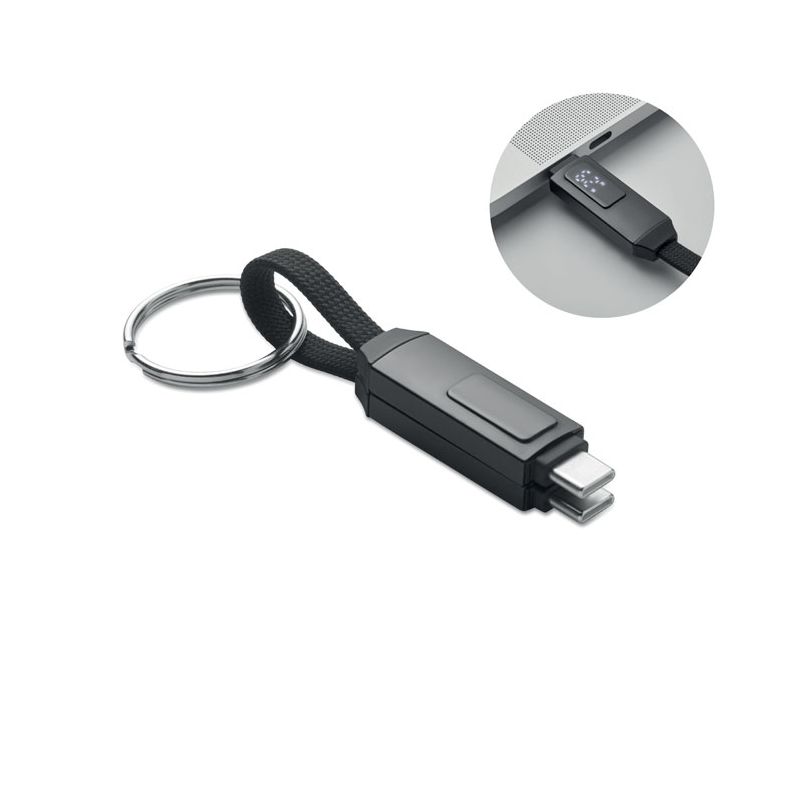 Keyring with charging cable