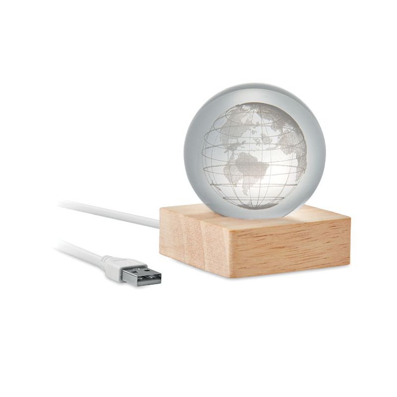 Glass ball with LED globe