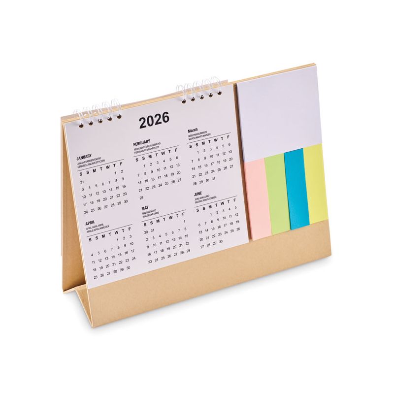 Desk calendar with memopad