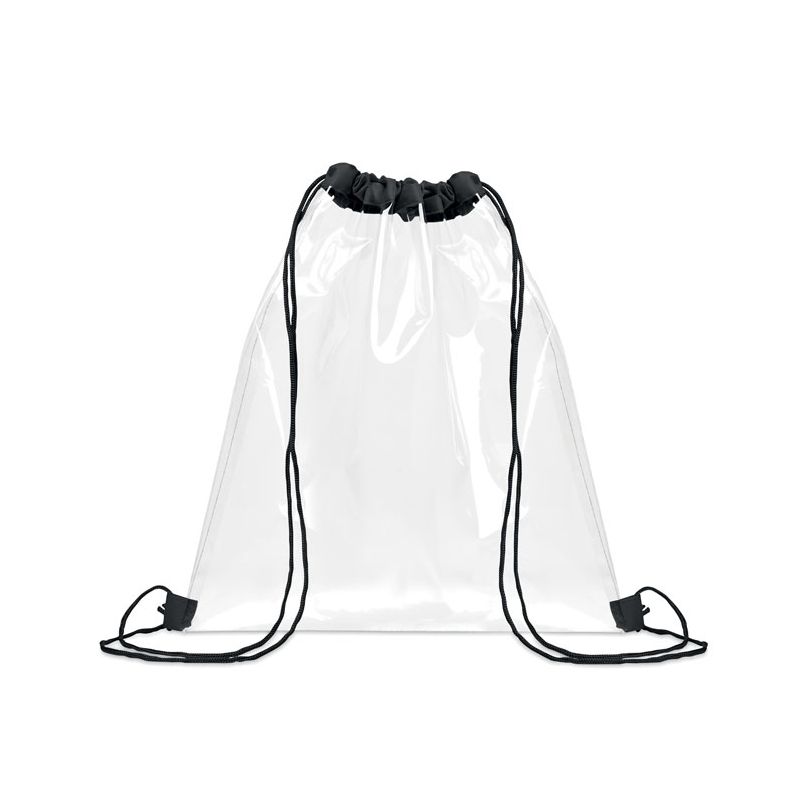 Transparent bag with drawstring