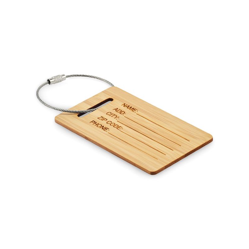 Bamboo luggage tag