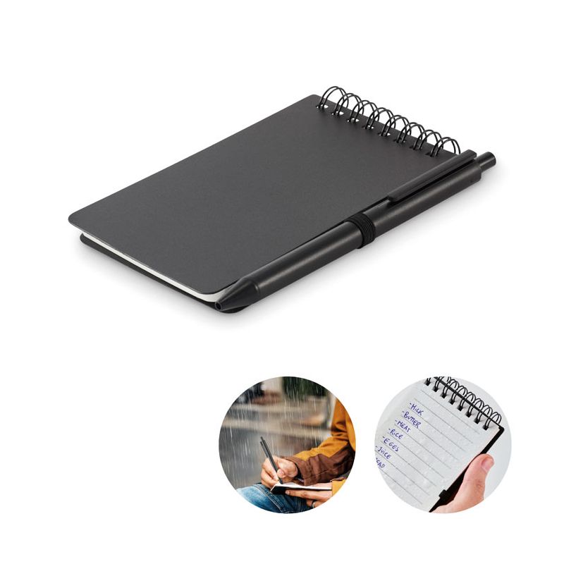 Water-repellent notebook