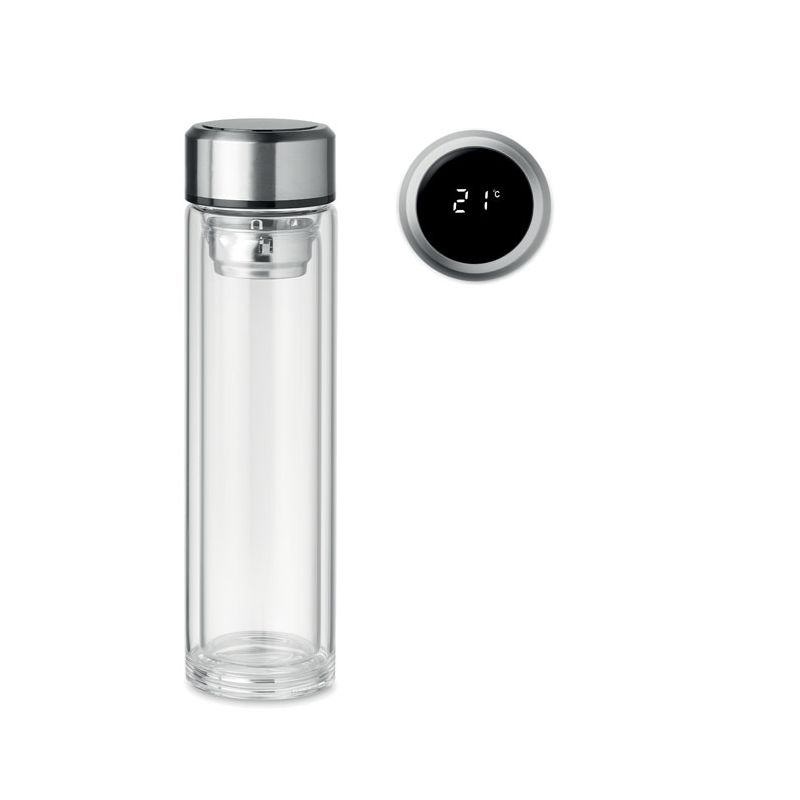 Bottle with touch thermometer