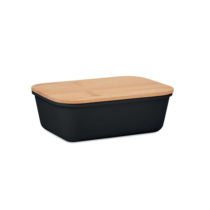 Lunch box with bamboo lid