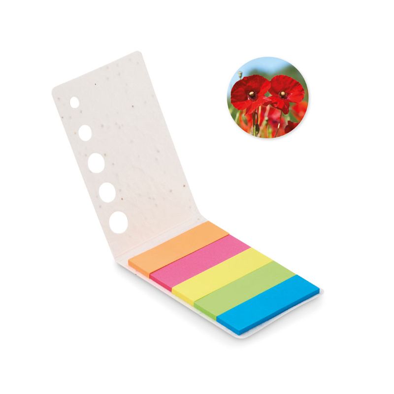 Sticky note with seeds