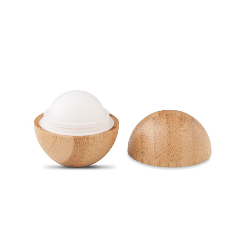 Spherical bamboo lip balm