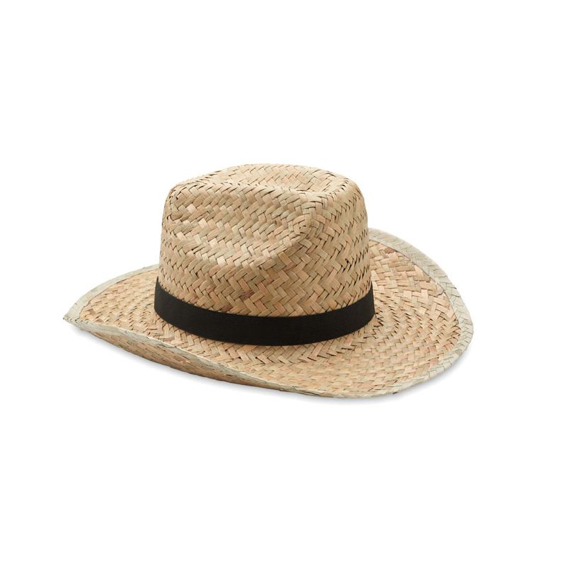 Natural straw cowboy hat