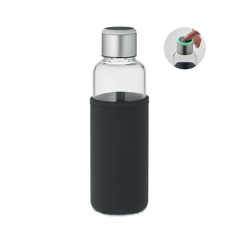 Glass bottle with warning sensor