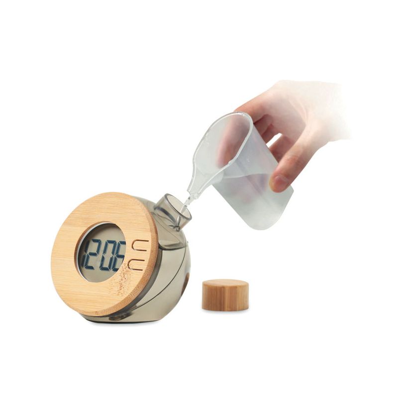 Bamboo Water LCD Clock