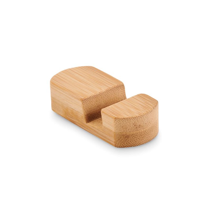 Mini bamboo phone stand
