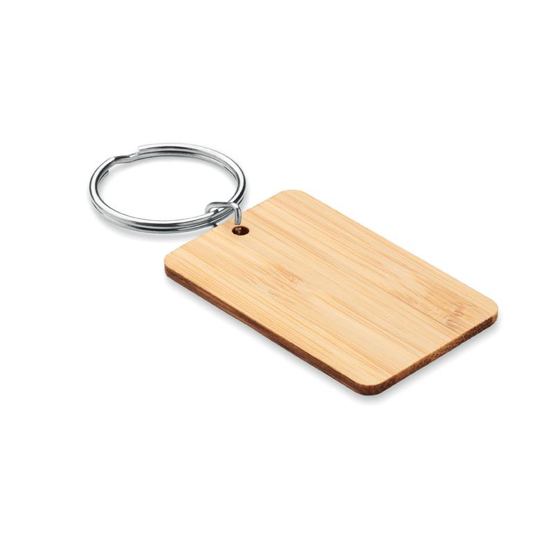 Rectangular bamboo keyring