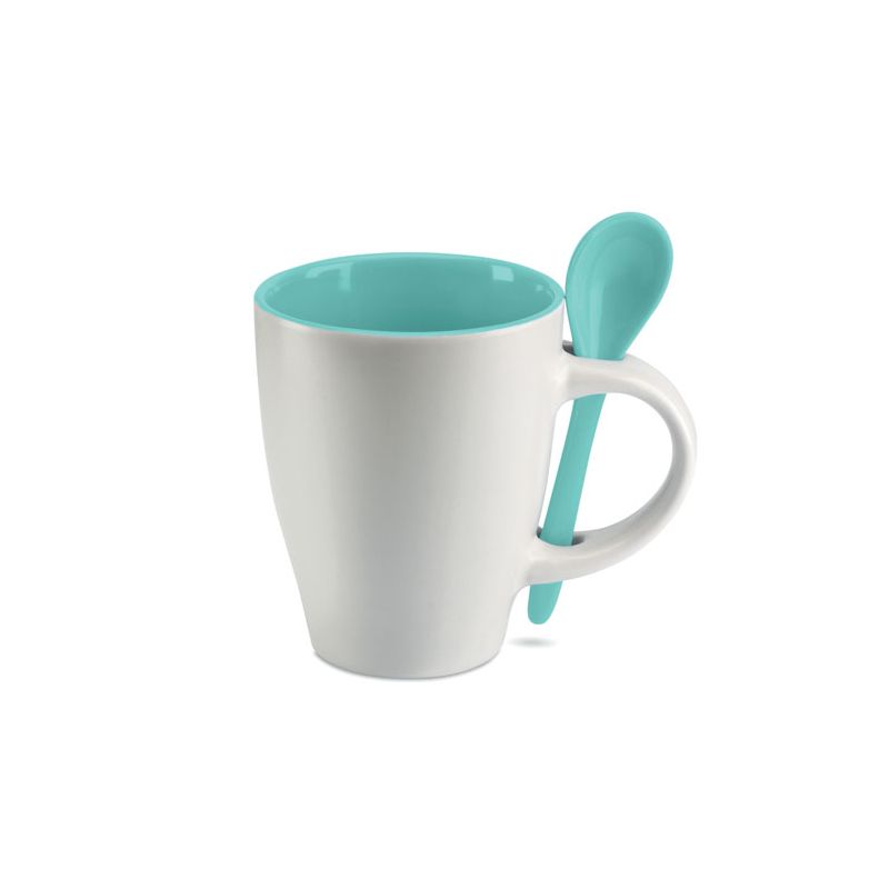 Two-tone mug with spoon 250ml