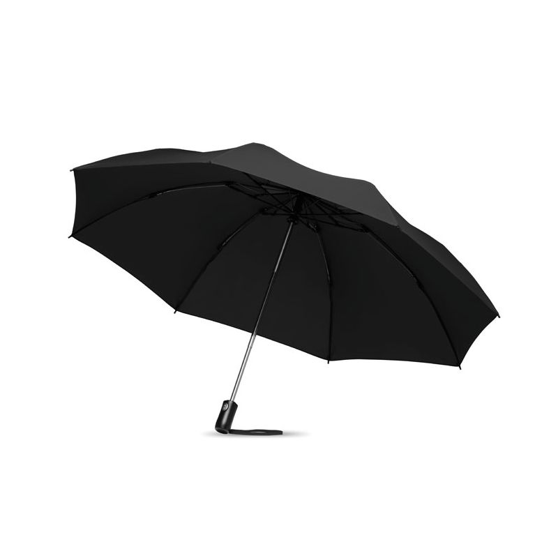 Foldable reversible umbrella