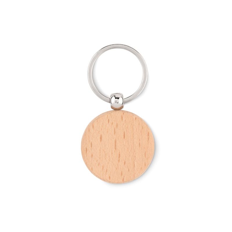 Round wooden keyring
