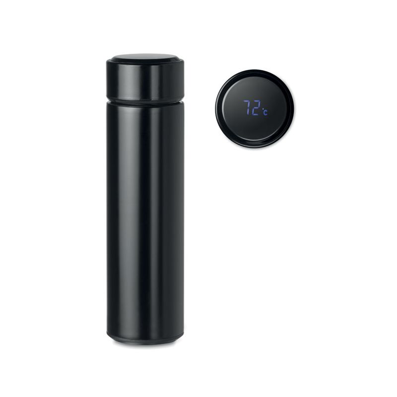 Bottle with touch thermometer