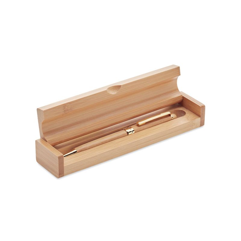 Twist-action bamboo ballpoint pen