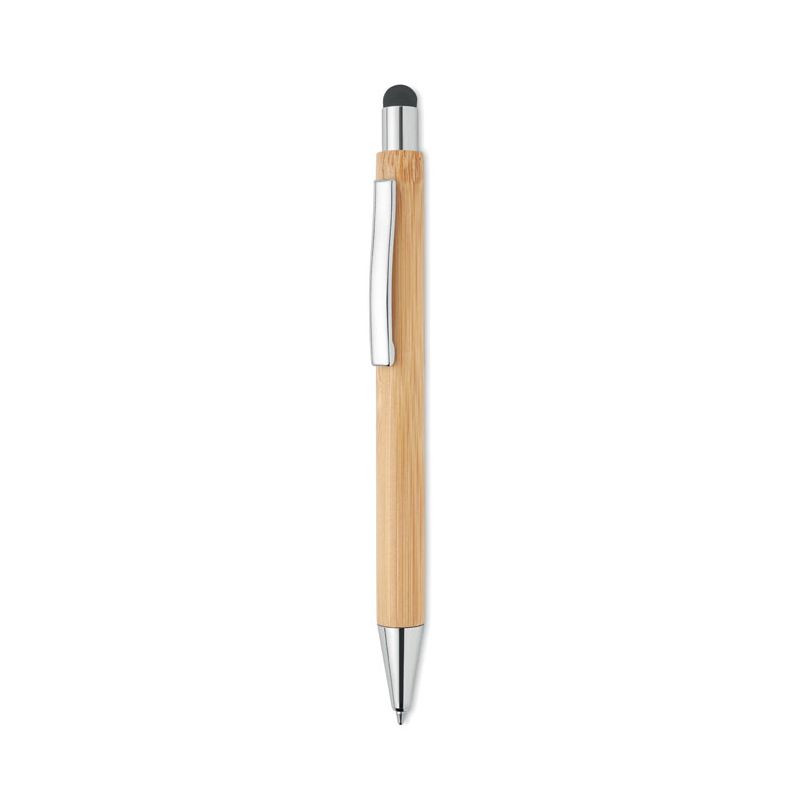 Bamboo ballpoint pen with blue ink