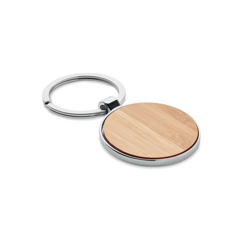 Bamboo metal keyring