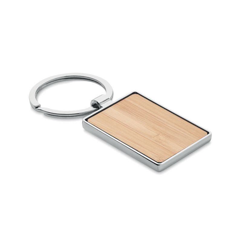 Rectangular bamboo keyring