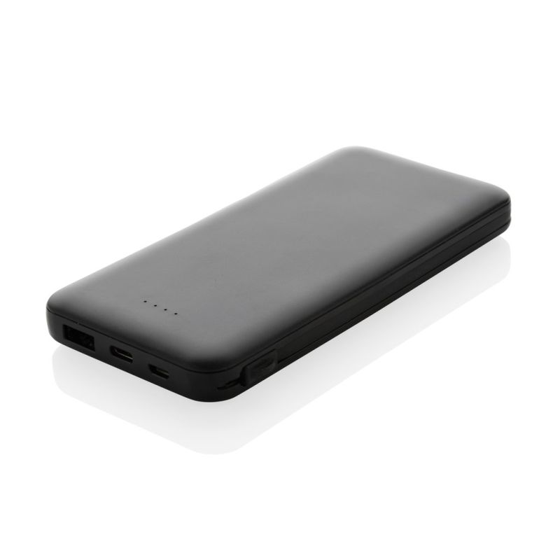 Recycled Plastic RCS Power Bank 10,000 mAh with Integrated Cable