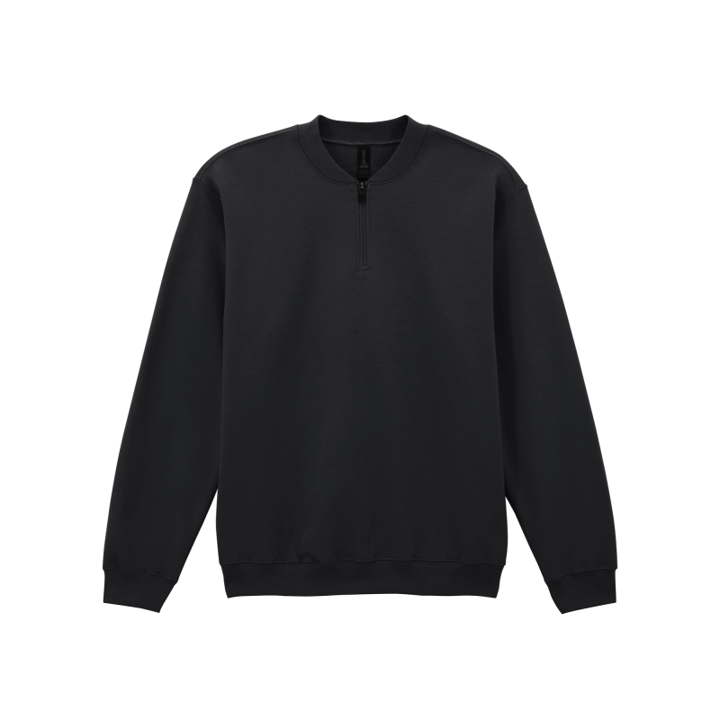 Brushed sweatshirt with 1/4 zip