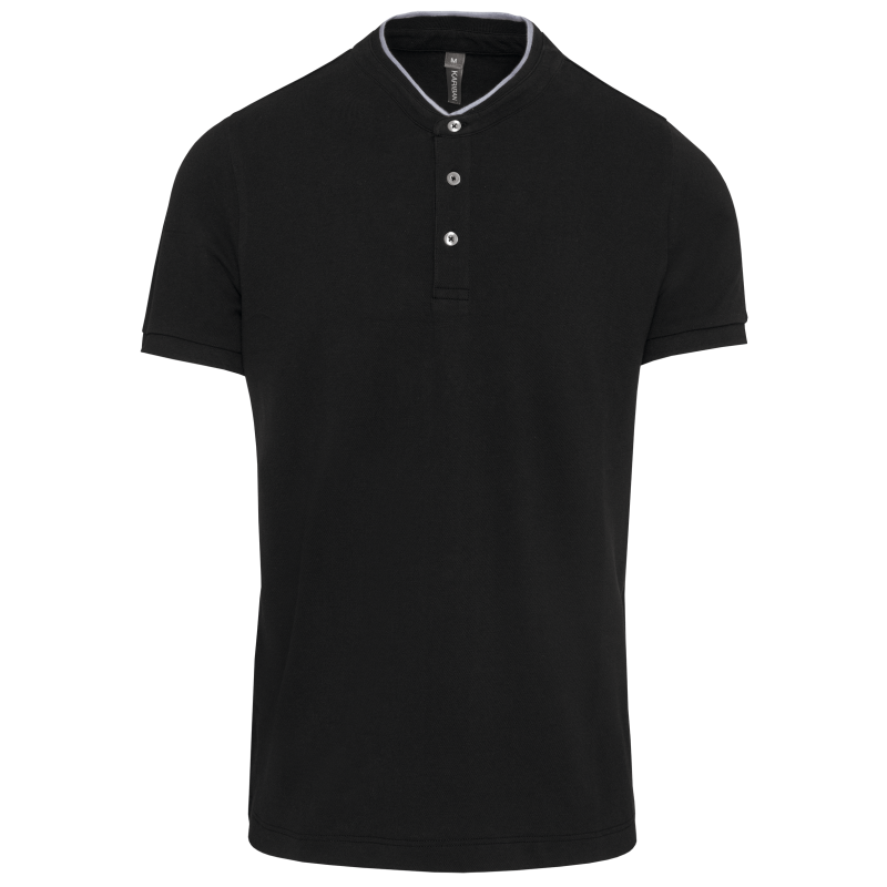 Men's short-sleeve grandad collar polo shirt