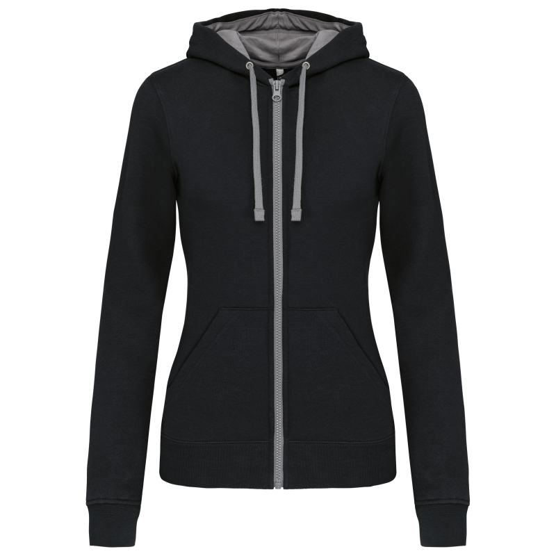 Ladies' contrast hooded sweatshirt