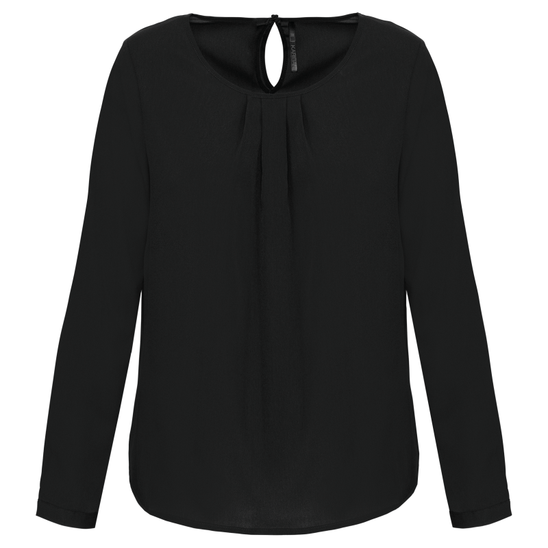 Ladies' long-sleeved crepe blouse