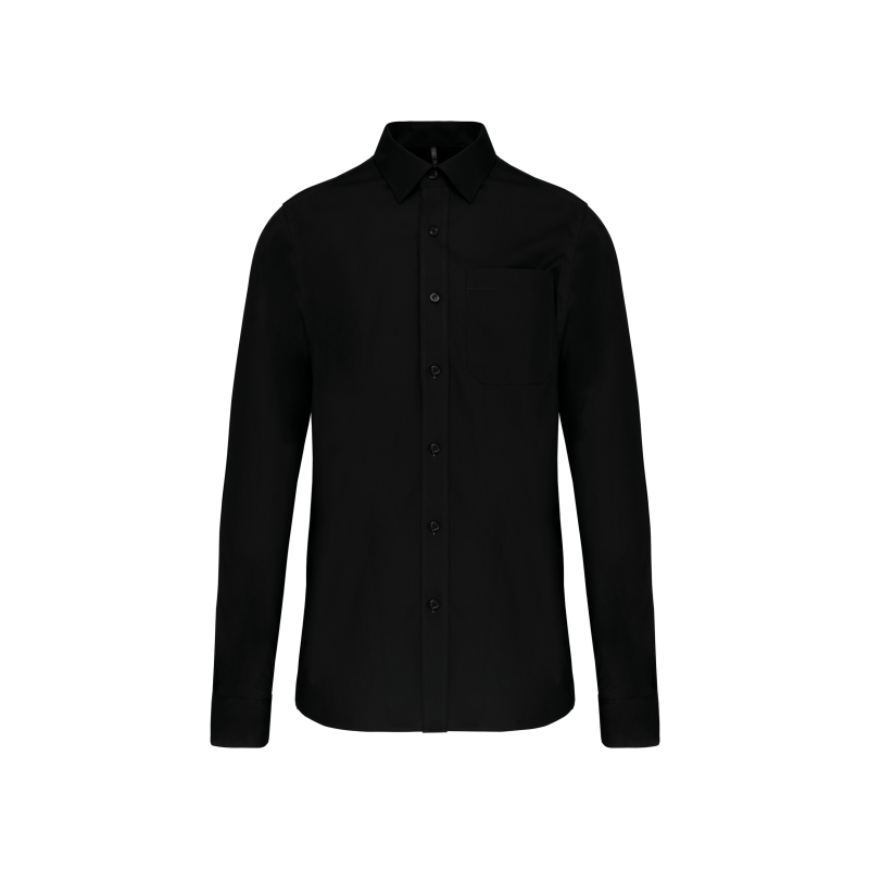 Long-sleeved easy-care poplin shirt