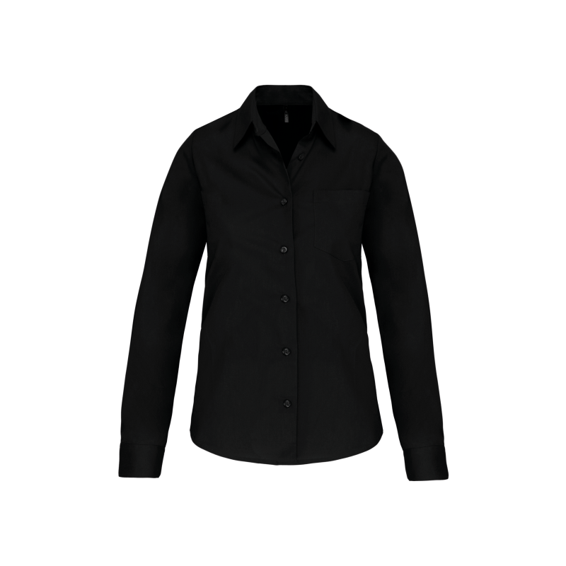 Ladies' long-sleeve easy-care poplin shirt