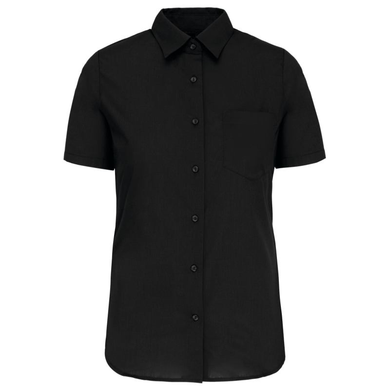 Ladies' short-sleeved shirt in easy-care poplin