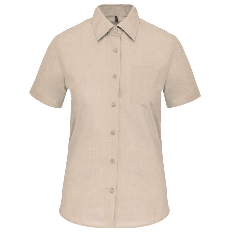 Easy-care women's short-sleeved polyester/cotton poplin shirt