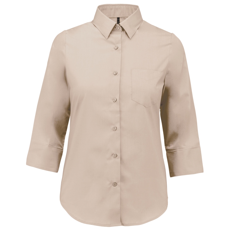 Women's easy-care 3/4 sleeve polyester/cotton poplin shirt