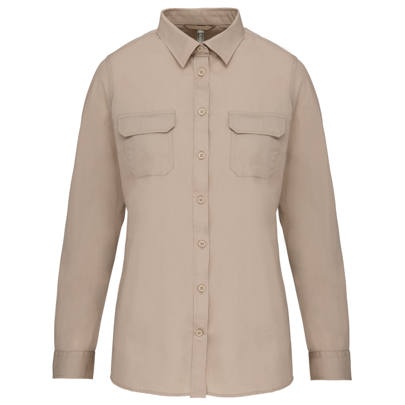 Ladies' long-sleeve safari shirt