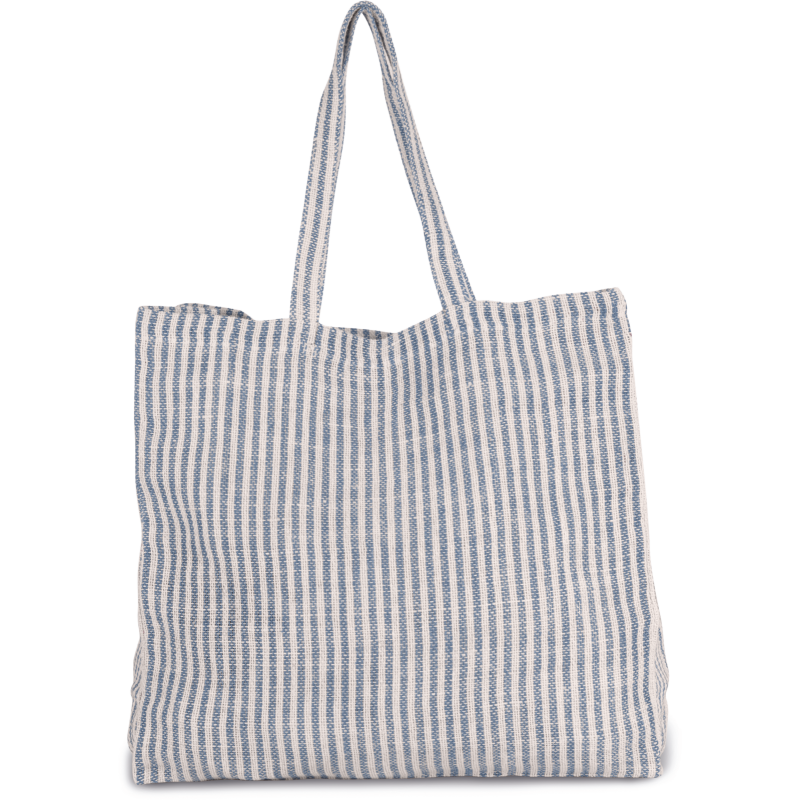 Striped juco shopping bag