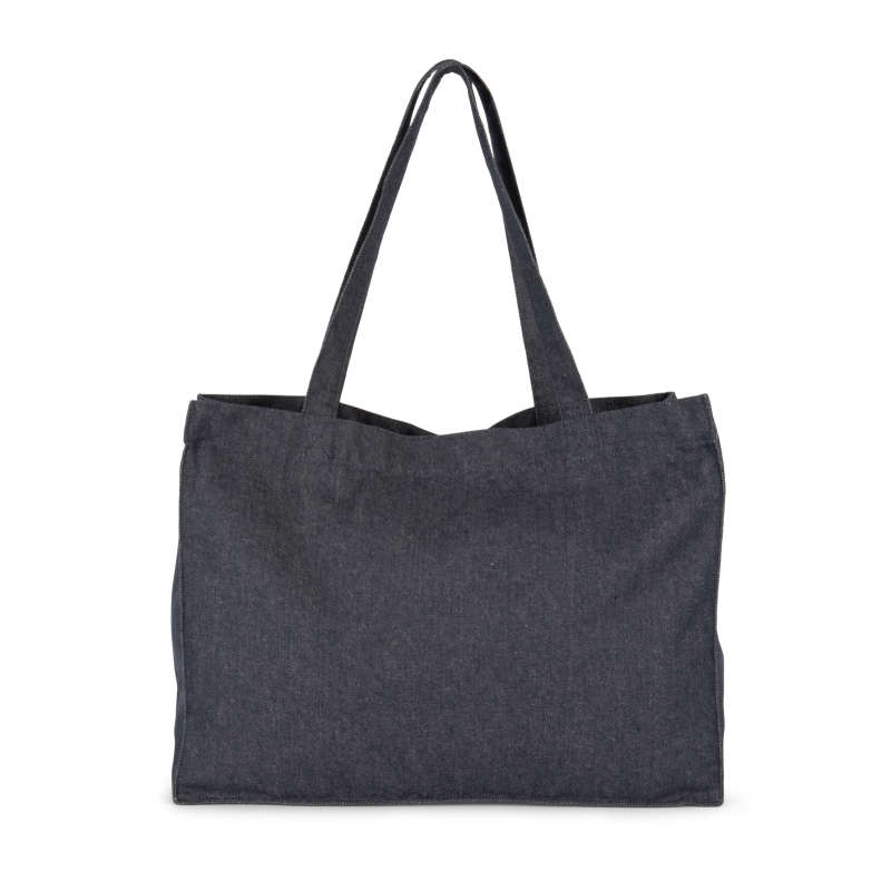 Large denim shopping bag