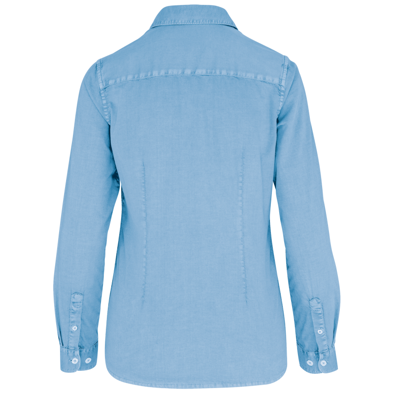 Eco-responsible washed-look women's shirt