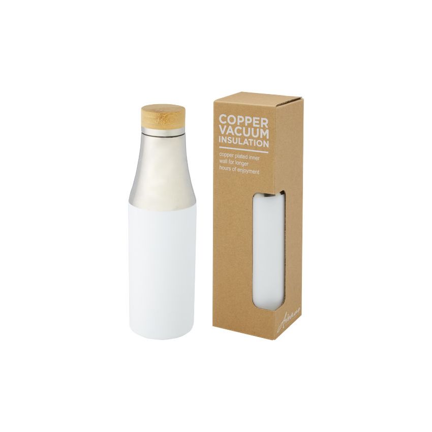 Garrafa de 540 ml de cobre isolada a vácuo em aço inoxidável com tampa de bambu 