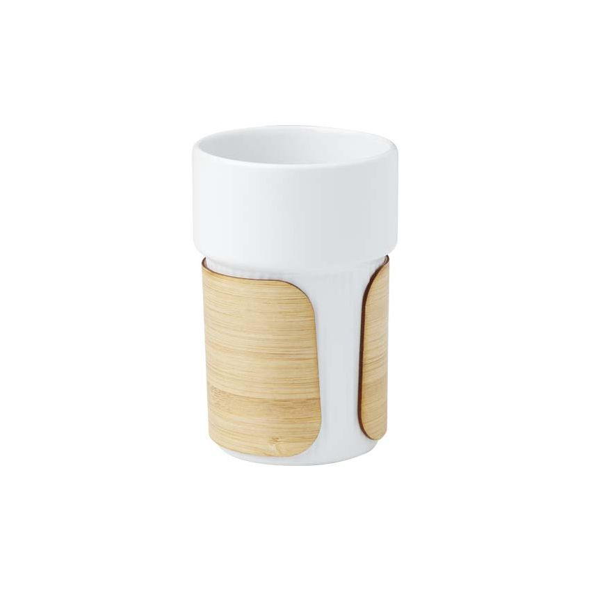 340 ml thermal mug with bamboo sleeve 